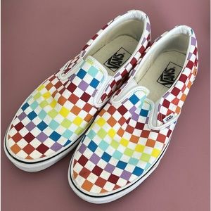 Vans slides Men 11.5. Rainbow.